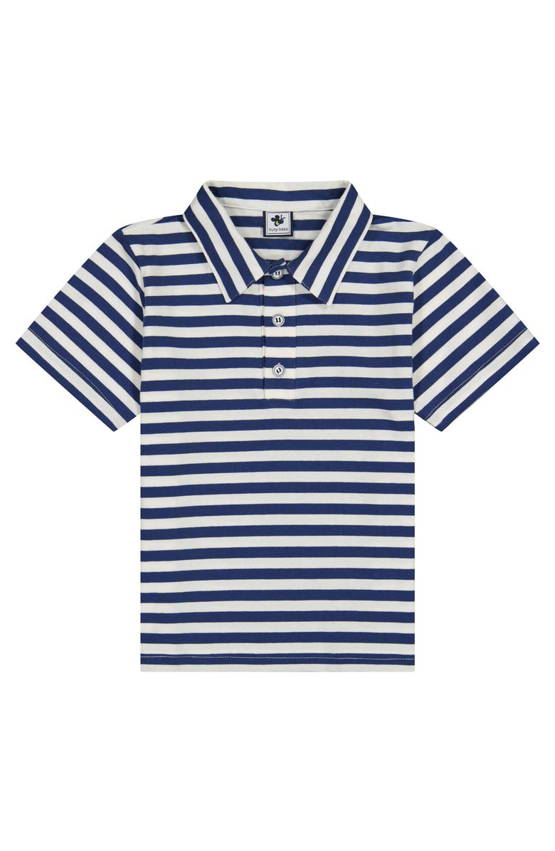 Busy Bees Boys Short Sleeve Polo Varsity Stripe, Main, color, Polo Varsity Stripe