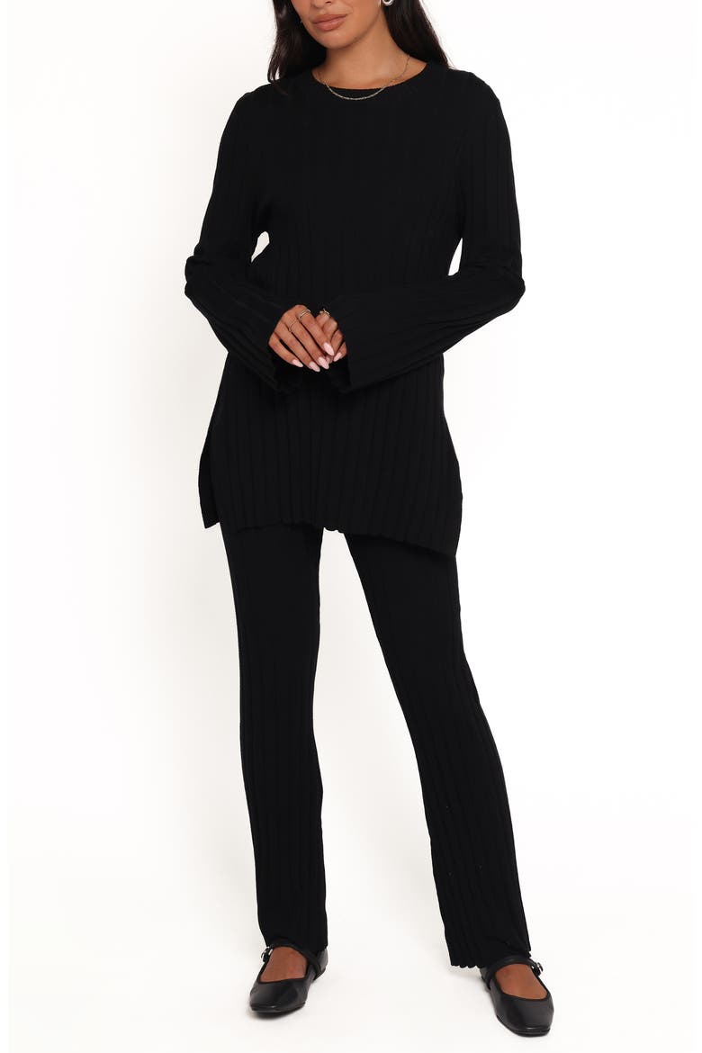 Silvie Rib Pajamas, Main, color, BLACK