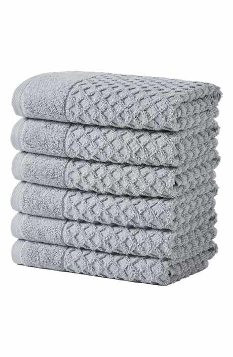 Woven & Weft 6-Pack Diamond Textured Hand Towels