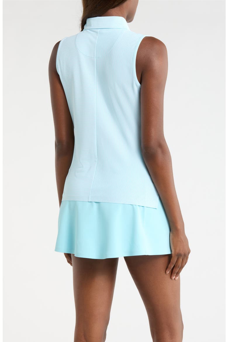 Mixed Stripe Tech Sleeveless Polo, Alternate, color, CENOTE