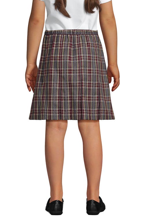 Lands' End School Uniform Girls Plaid Skort Top Of Knee In Gray