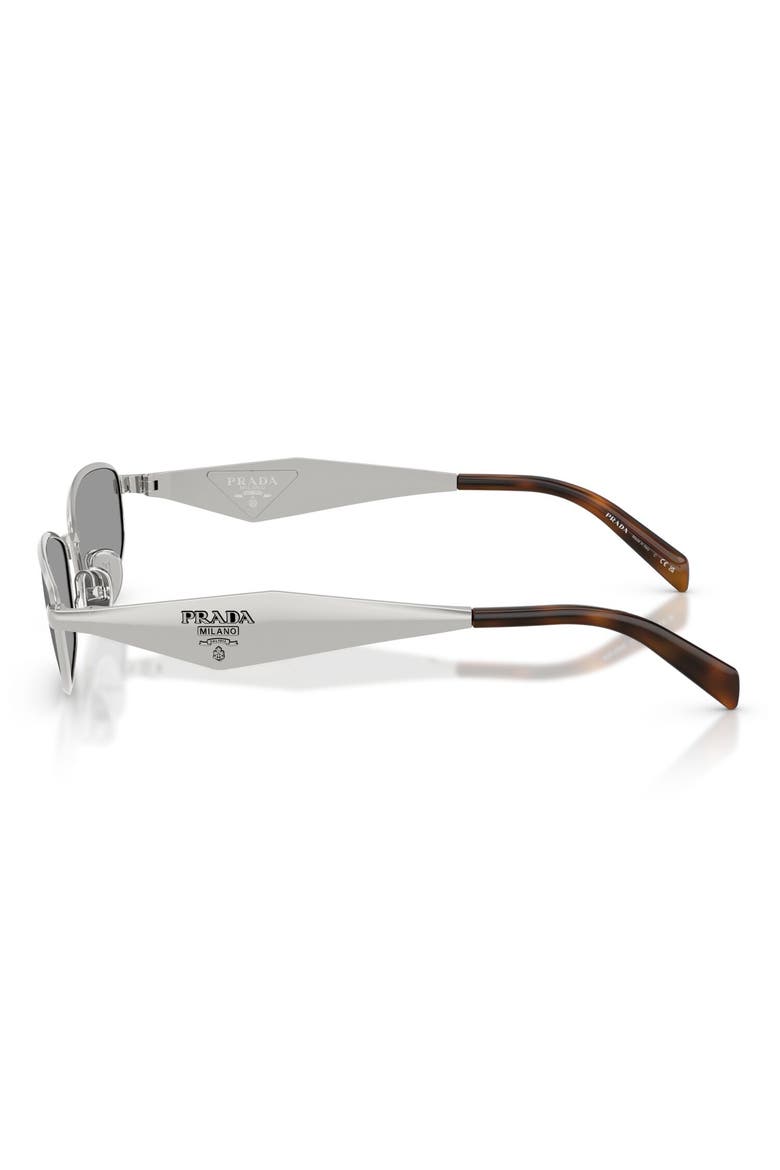 55mm Oval Sunglasses, Alternate, color, SILVER / GREY