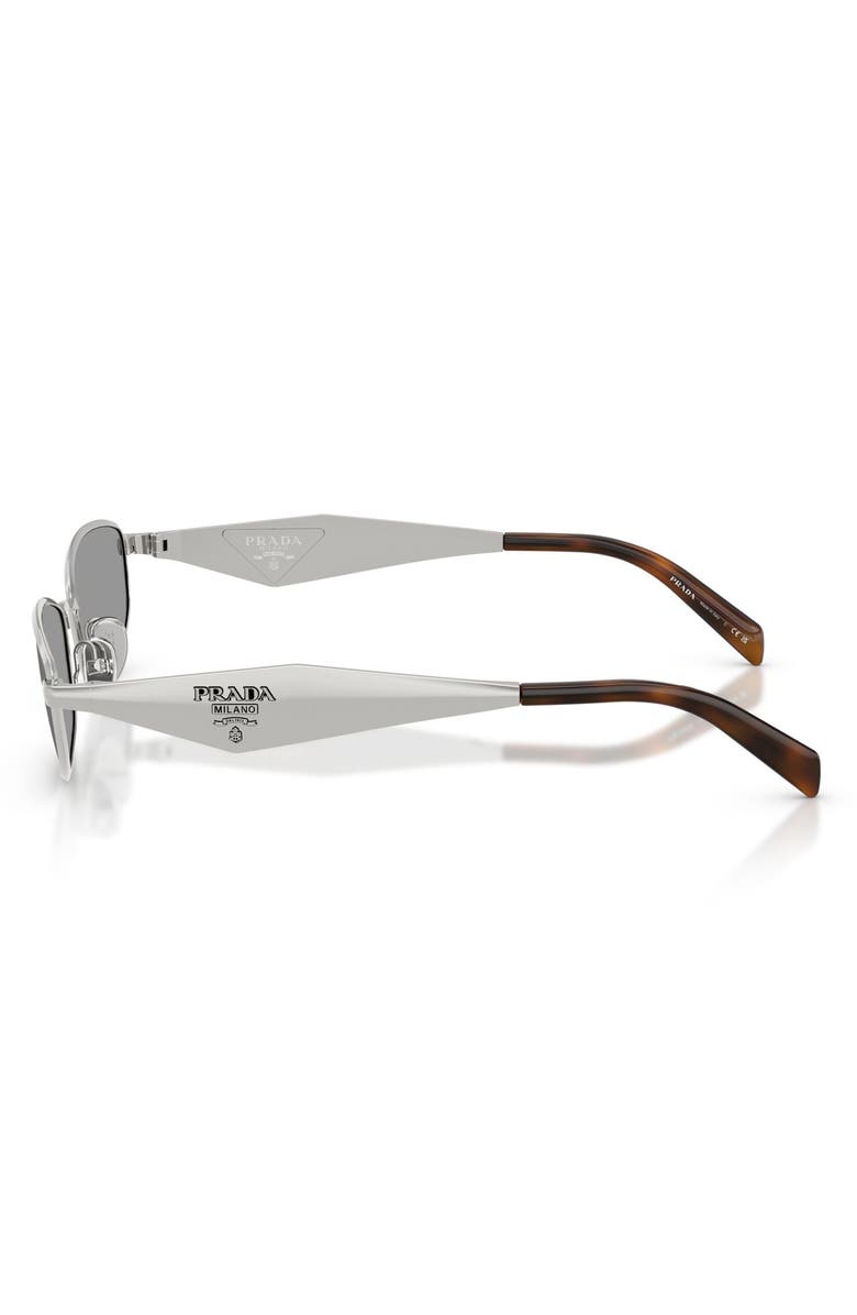 Prada 55mm Oval Sunglasses, Alternate, color, Silver / Grey