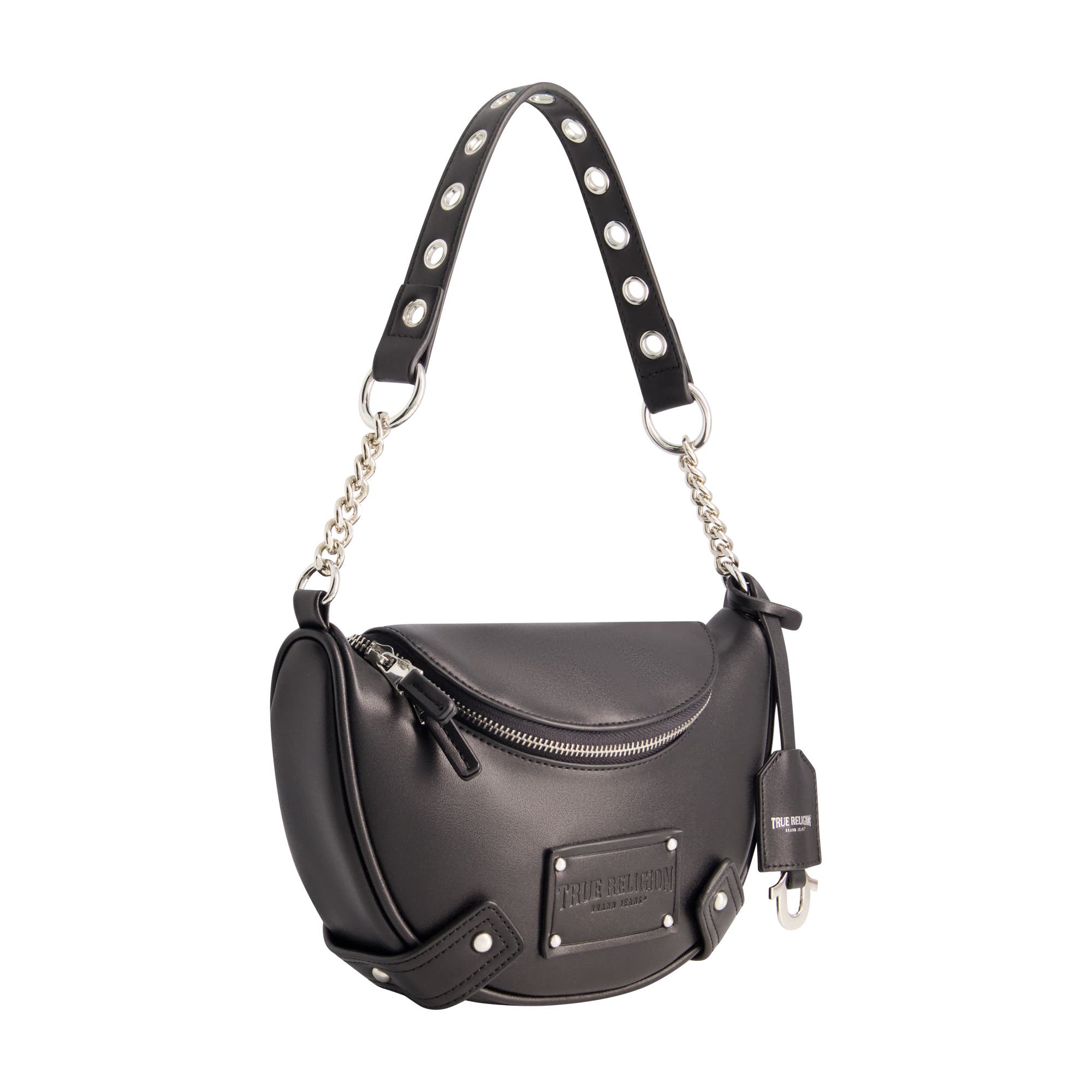 True Religion Chain Handle Hobo, Alternate, color, Black