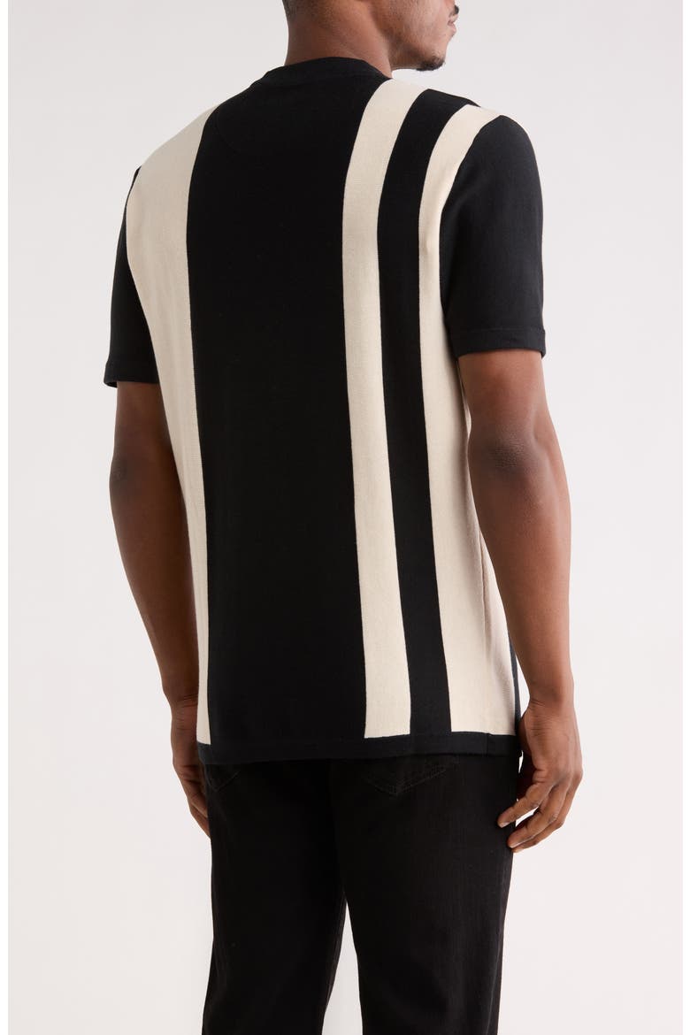 Vertical Stripe Knit T-Shirt, Alternate, color, BLACK W/ OFF WHITE STRIPES