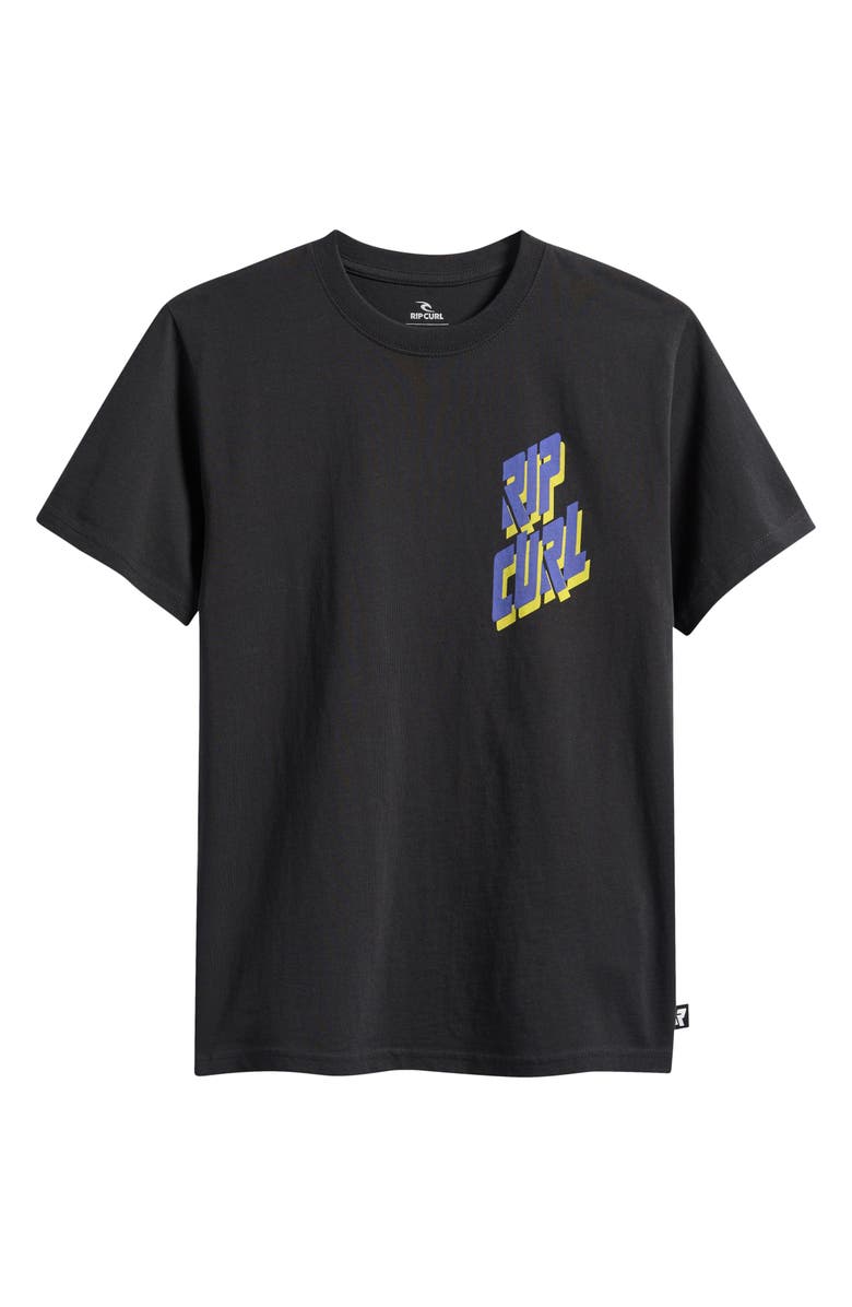 Rip Curl Kids' Liquid Trips Graphic Cotton T-Shirt, Main, color, Washed Black