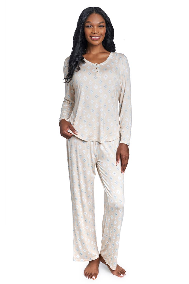 Laina Jersey Long Sleeve Maternity/Nursing Pajamas, Alternate, color, MOSAIC