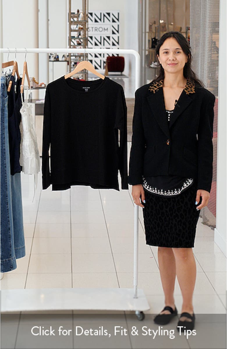 Crewneck Stretch Organic Cotton Knit Top, sales video thumbnail