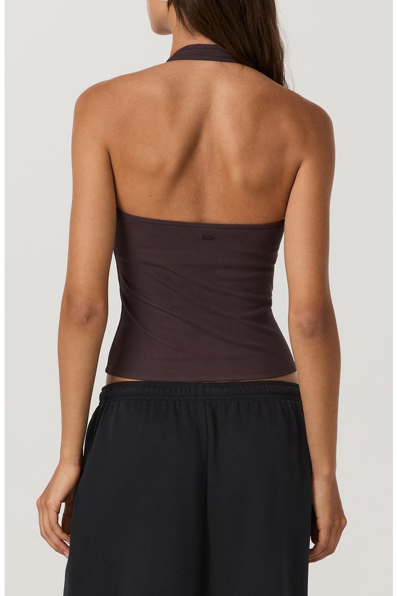 Pose Halter Performance Tank, Alternate, color, FRENCH ROAST