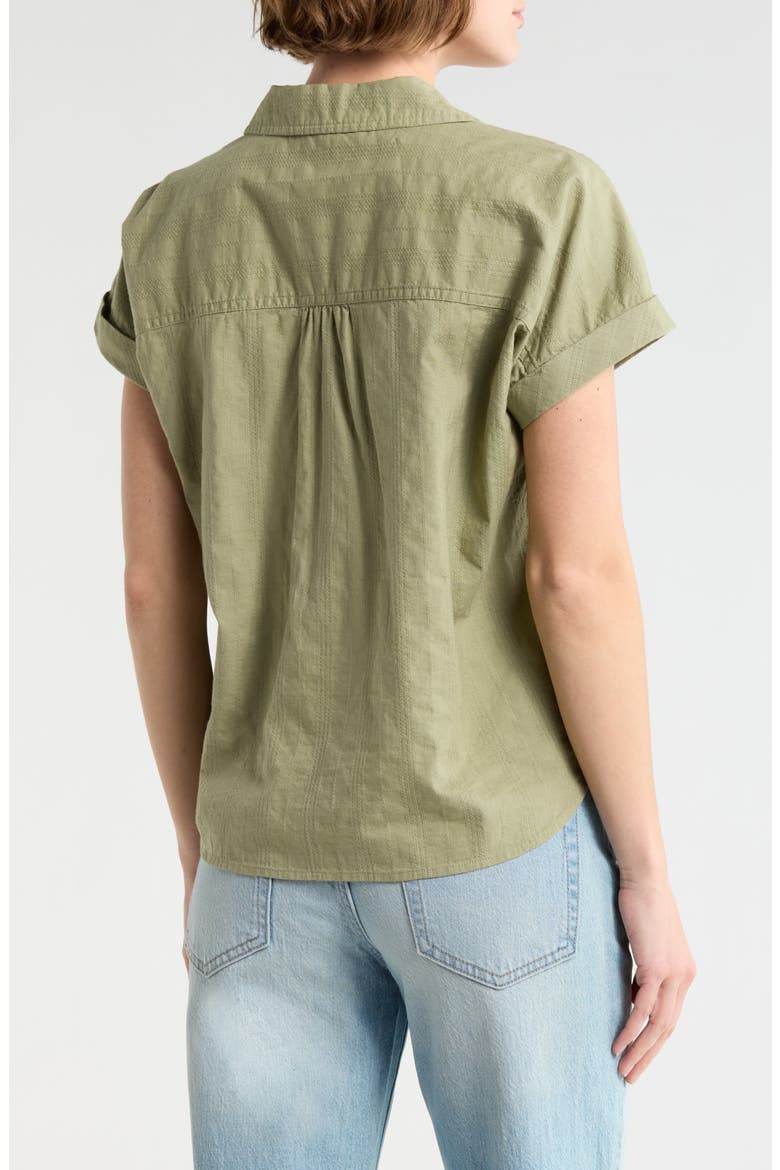 Short Sleeve Button Down Shirt, Alternate, color, GREEN OLIVE