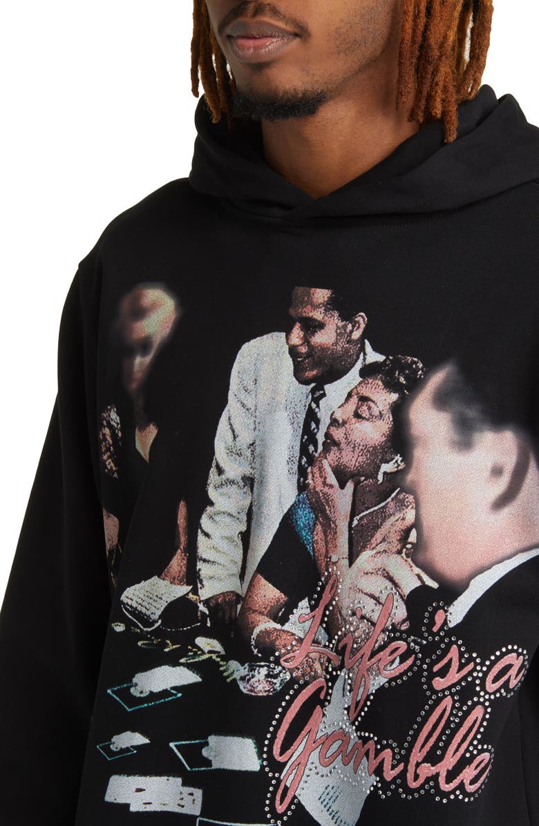 Renowned Life's a Gamble Cotton Graphic Hoodie, Alternate, color,
