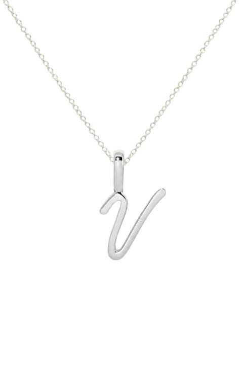 Script Initial Charm Necklace