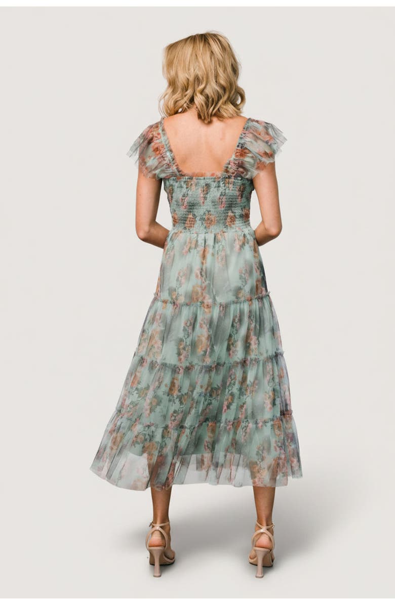 Baltic Børn Clementine Tulle Midi Dress, Alternate, color, Sage Multi Floral