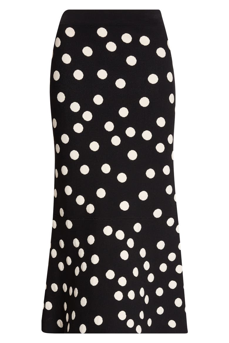 Mae Polka Dot Bias Cut Skirt, Alternate, color, BLACK/ ECRU POLKA DOT