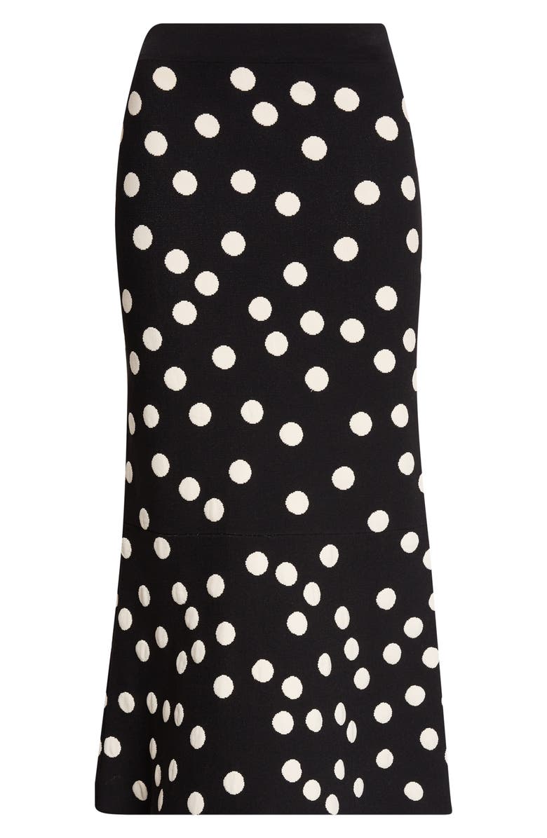 L'AGENCE Mae Polka Dot Bias Cut Skirt, Alternate, color, Black/ Ecru Polka Dot