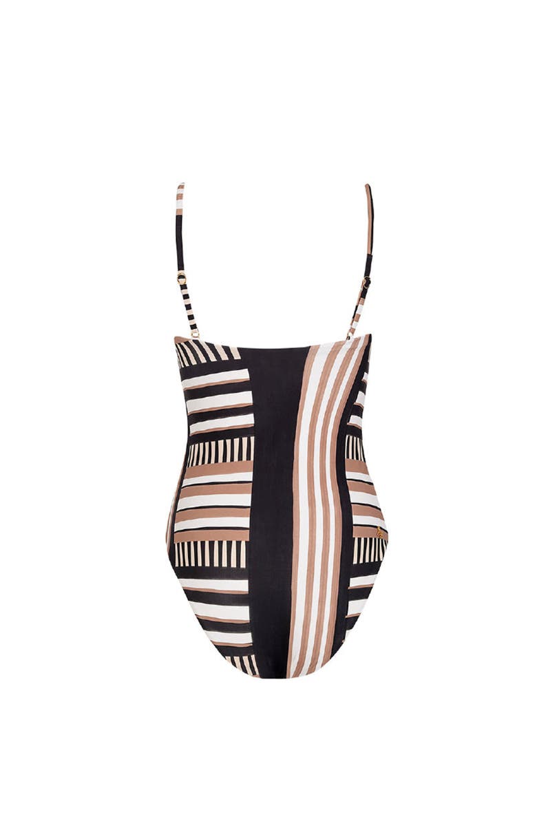 KIBYS Ancestral Lines Serina Sculpting One Piece, Alternate, color, Black Lines