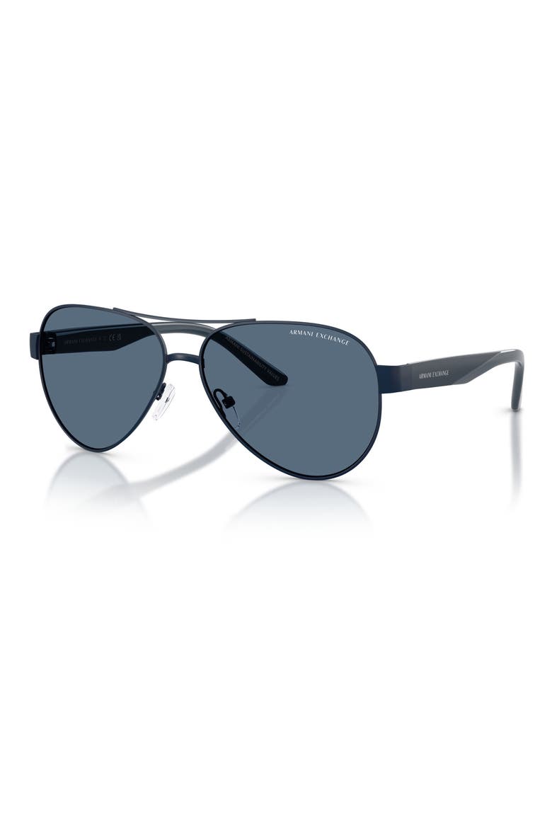 59mm Pilot Sunglasses, Alternate, color, MATTE BLUE / DARK BLUE