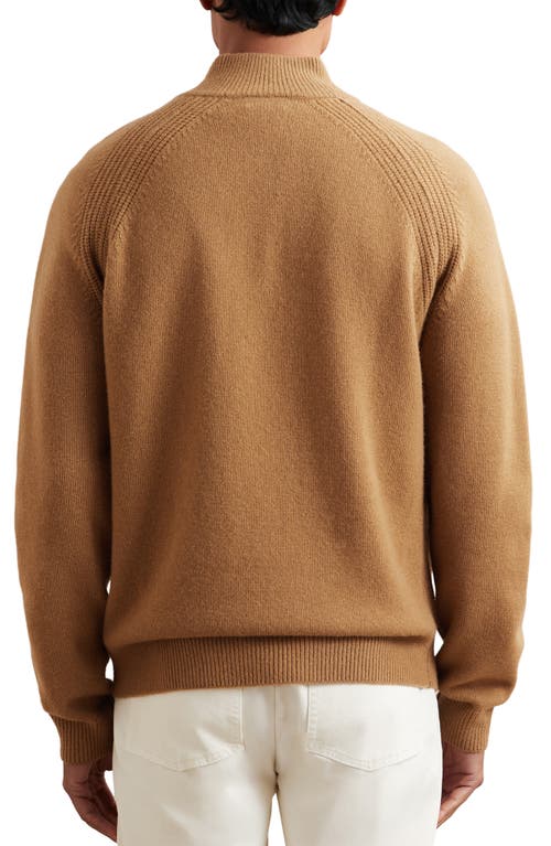 Reiss Charming Wool & Cashmere Half-zip Sweater In Brown