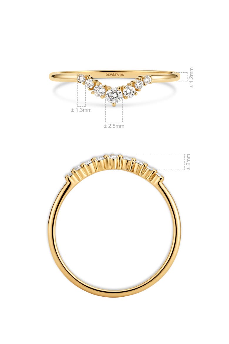 Crescent Lab Grown Diamond Ring in 14K Gold, Alternate, color, Yellow Gold