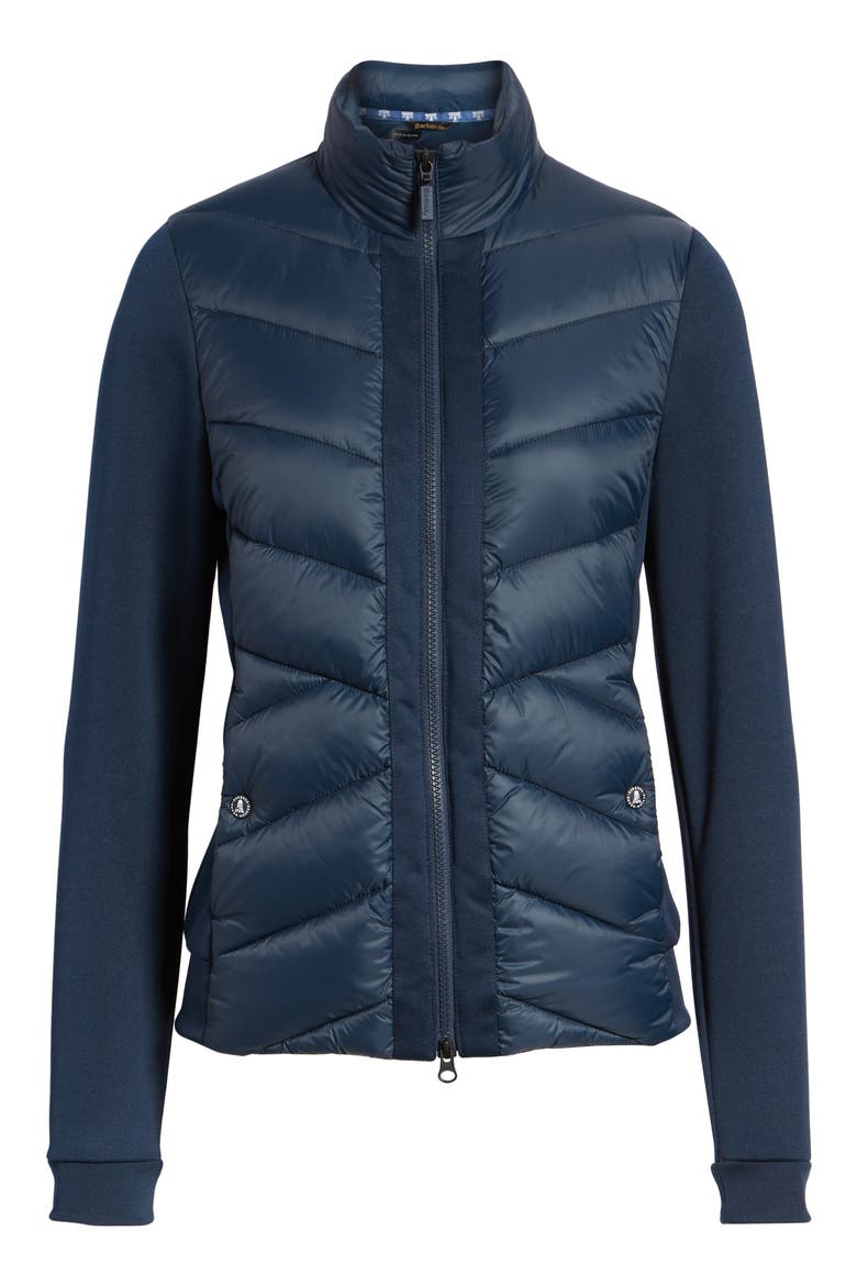 Hirsel Chevron Quilted Sweater Jacket, Alternate, color, NAVY/ NAVY SOLID