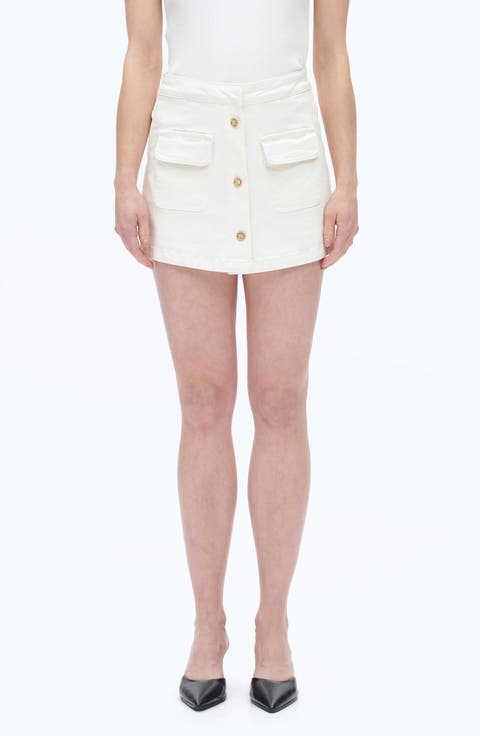 High Waist Culotte Denim Skort