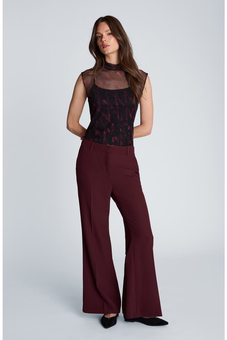 Flare Mid Rise Pants, Alternate, color, SUGAR BEET