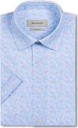 Bugatchi Miles OoohCotton® Watercolor Leaf Print Short Sleeve Button-Up Shirt