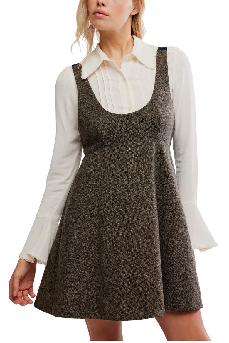 Cyd Empire Waist Minidress, Alternate, color, ESPRESSO COMBO
