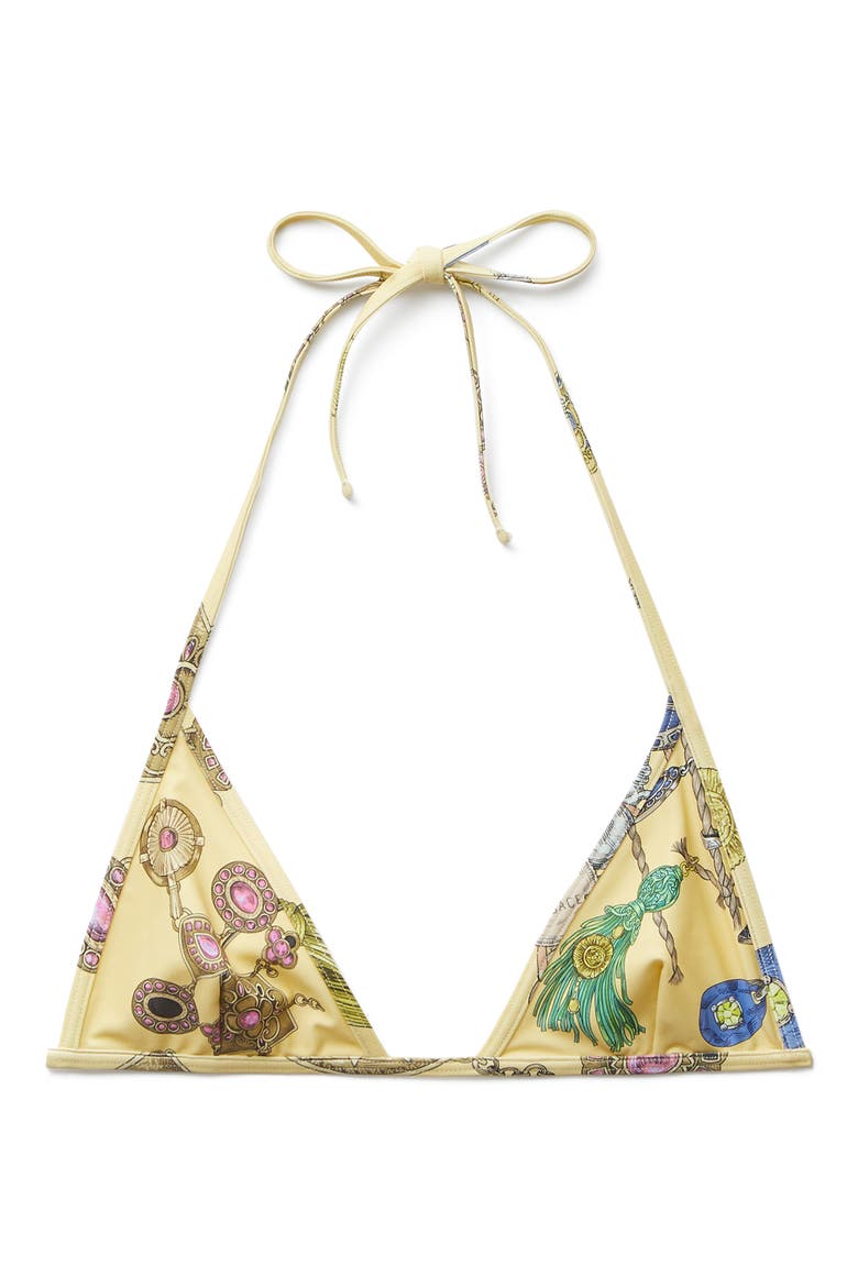 Broken Jewels Triangle Bikini Top, Alternate, color, BURRO AZUR GOLD