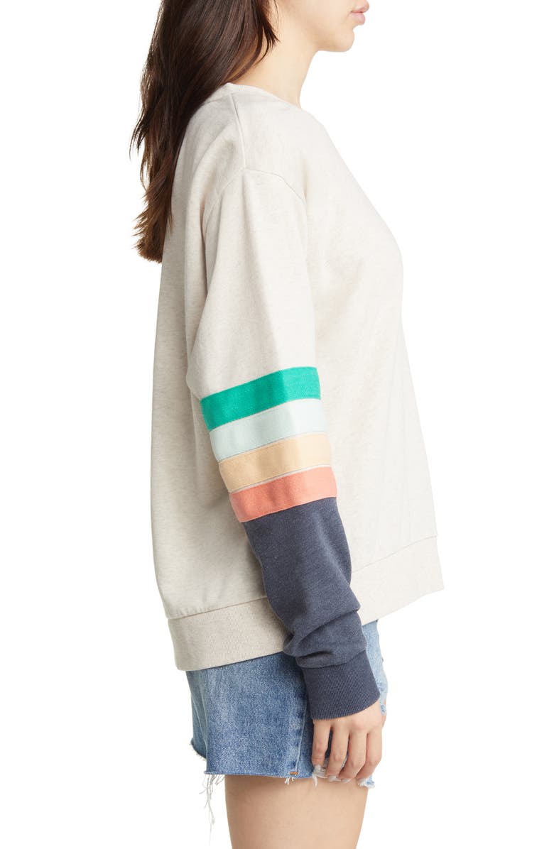 Rip Curl Surfbreak Stripe Cotton Sweatshirt, Alternate, color, Oatmeal Marle