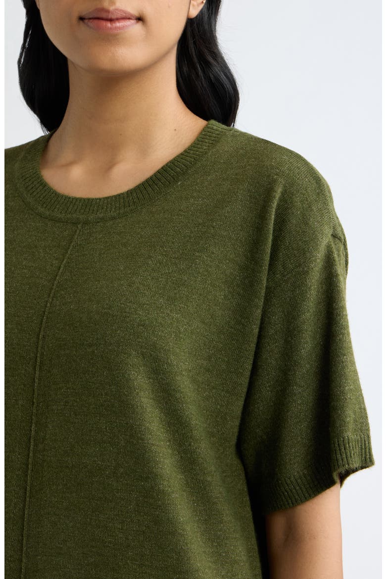 Crewneck Sweater Dress, Alternate, color, MOSS