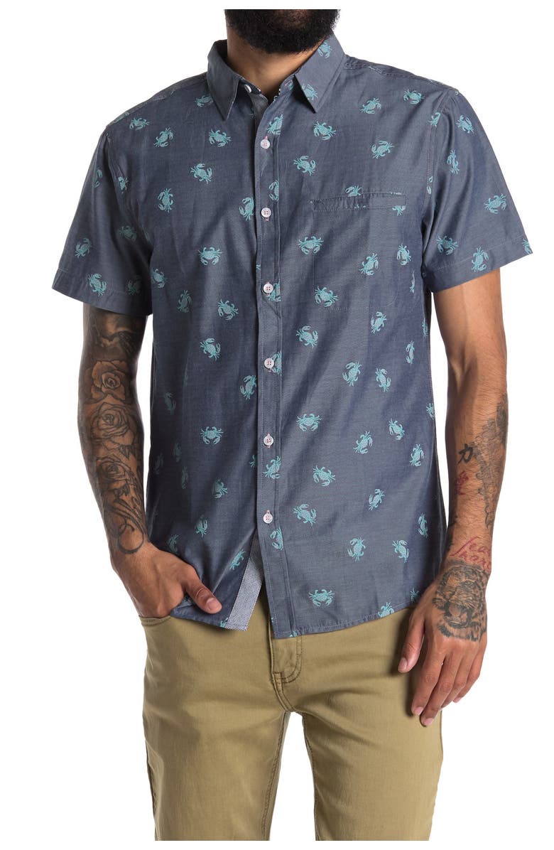 Sovereign Code Atlantic Kiwi Print Regular Fit Shirt, Main, color, 
