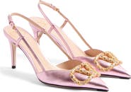 Valentino Garavani VLOGO Pointed Toe Slingback Pump