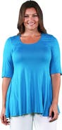 24seven Comfort Apparel Elbow Swing Tunic Top