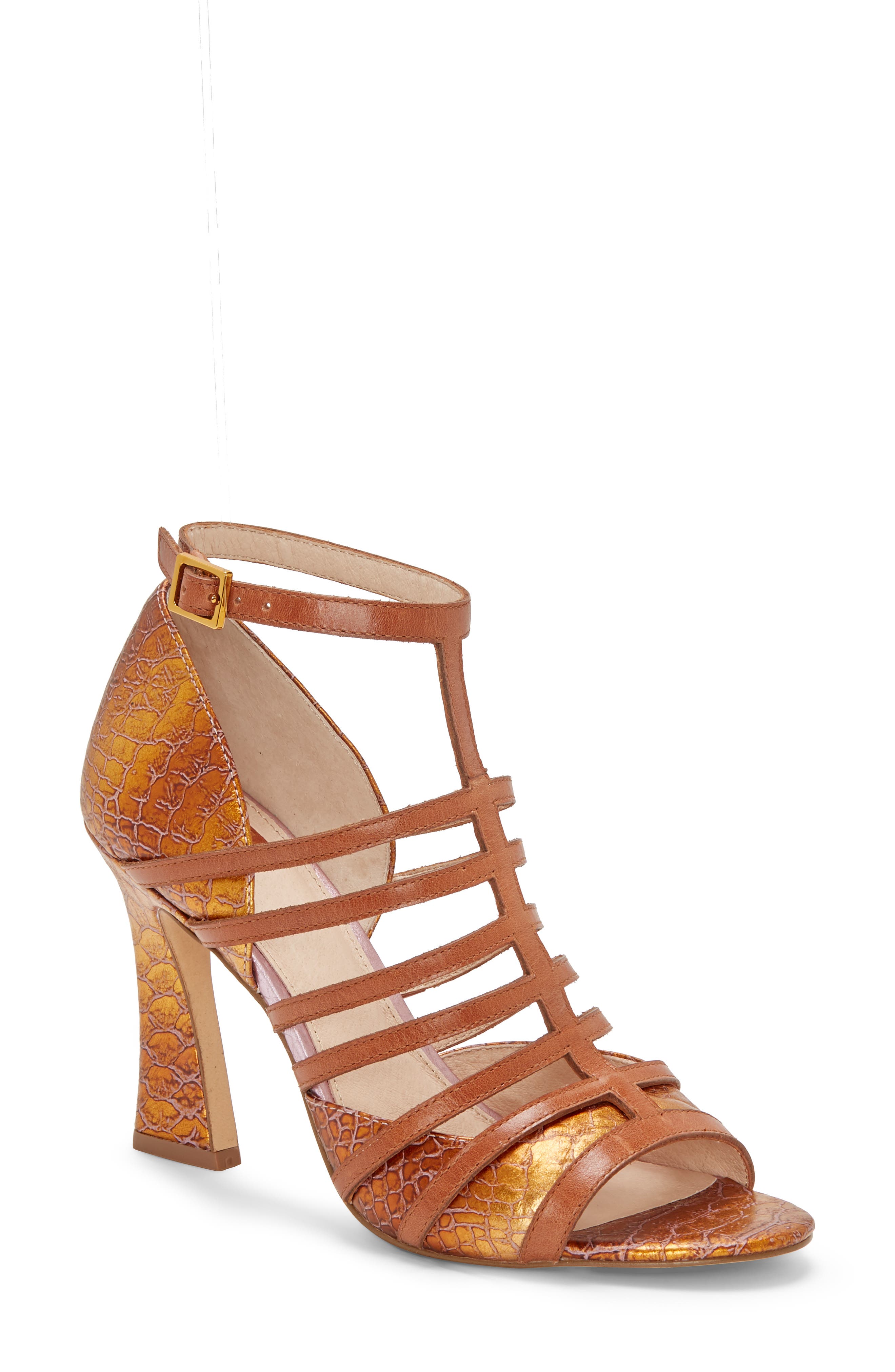 Isora Cage Sandal, Main, color, PEANUT BRITTLE MULTI LEATHER