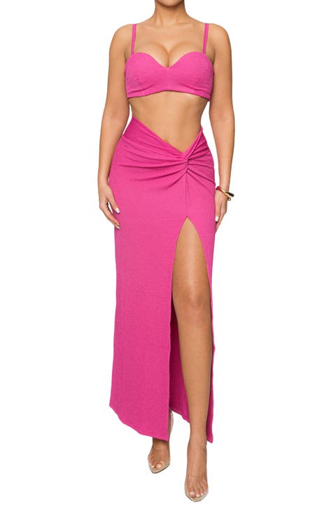 Deidra Draped Bra Top & Skirt Set