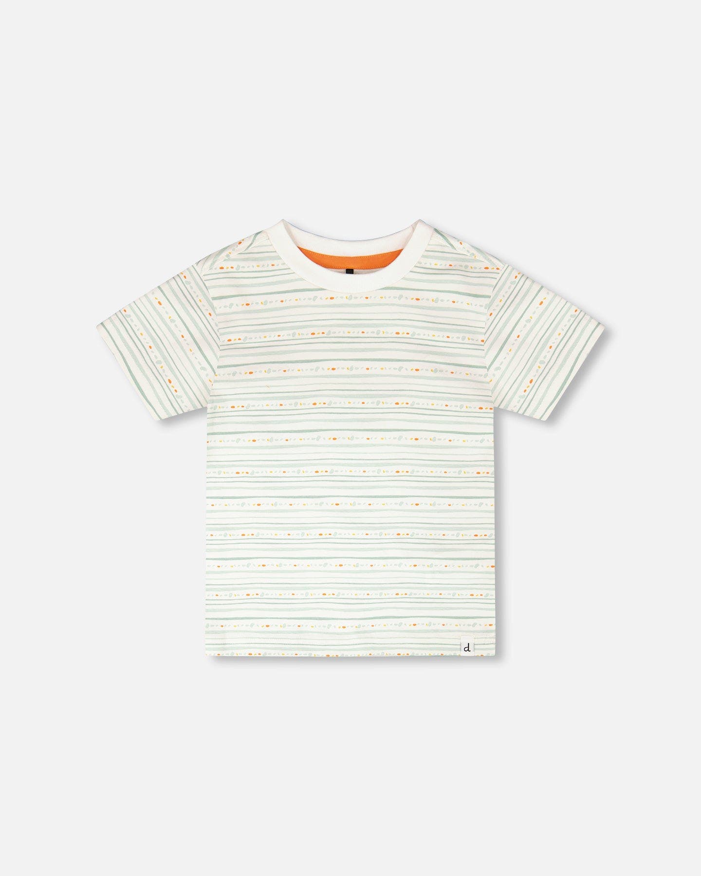 selected White Printed Mint Green Lines