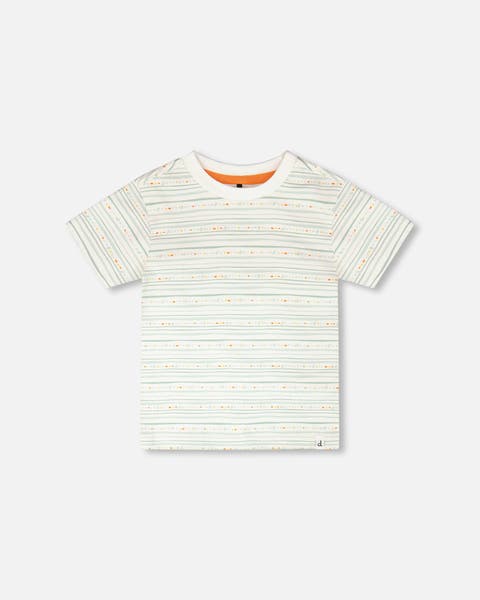 Organic Cotton Printed Lines Short Sleeves T-Shirt (Baby)