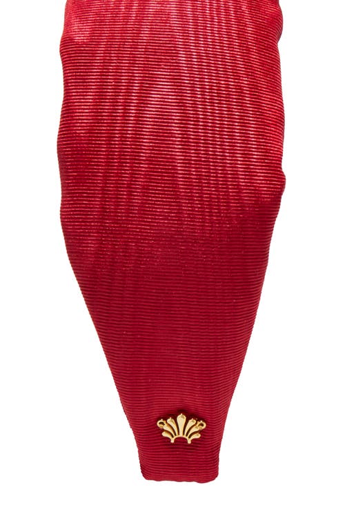 Lele Sadoughi Knotted Moire Headband In Red