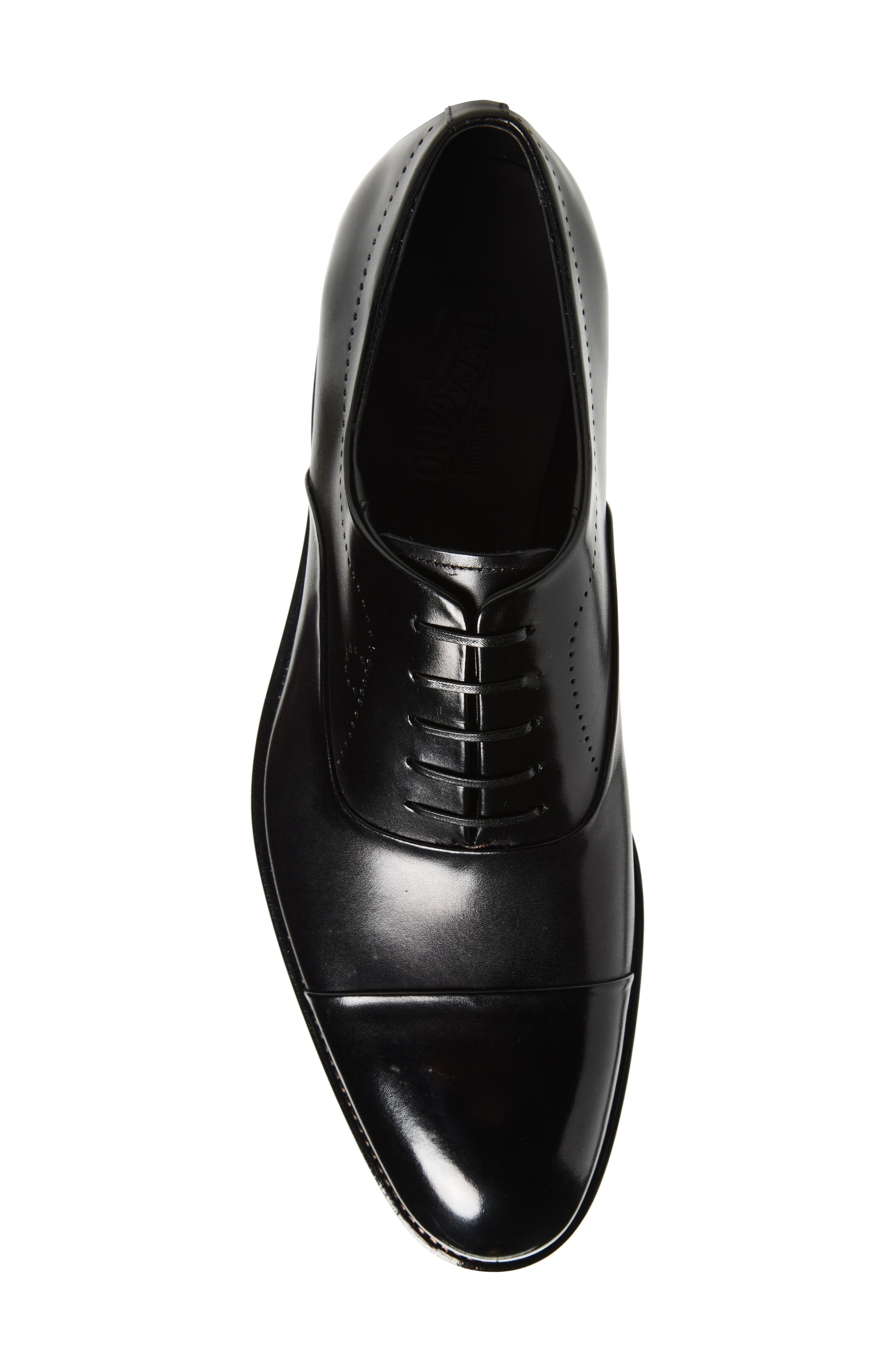 FERRAGAMO Albert Cap Toe Oxford, Alternate, color, Nero