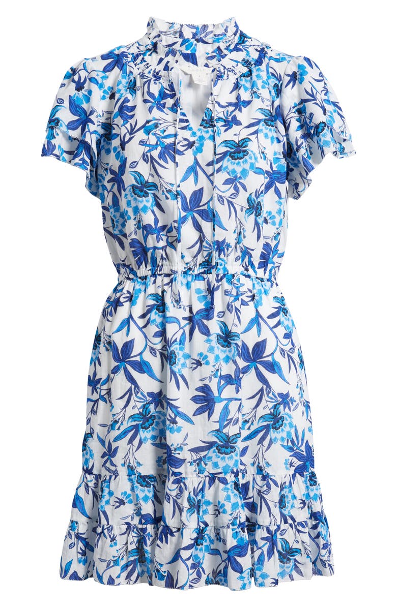 Caslon<sup>®</sup> Floral Tiered Dress, Alternate, color, Ivory- Blue Willoughby Floral