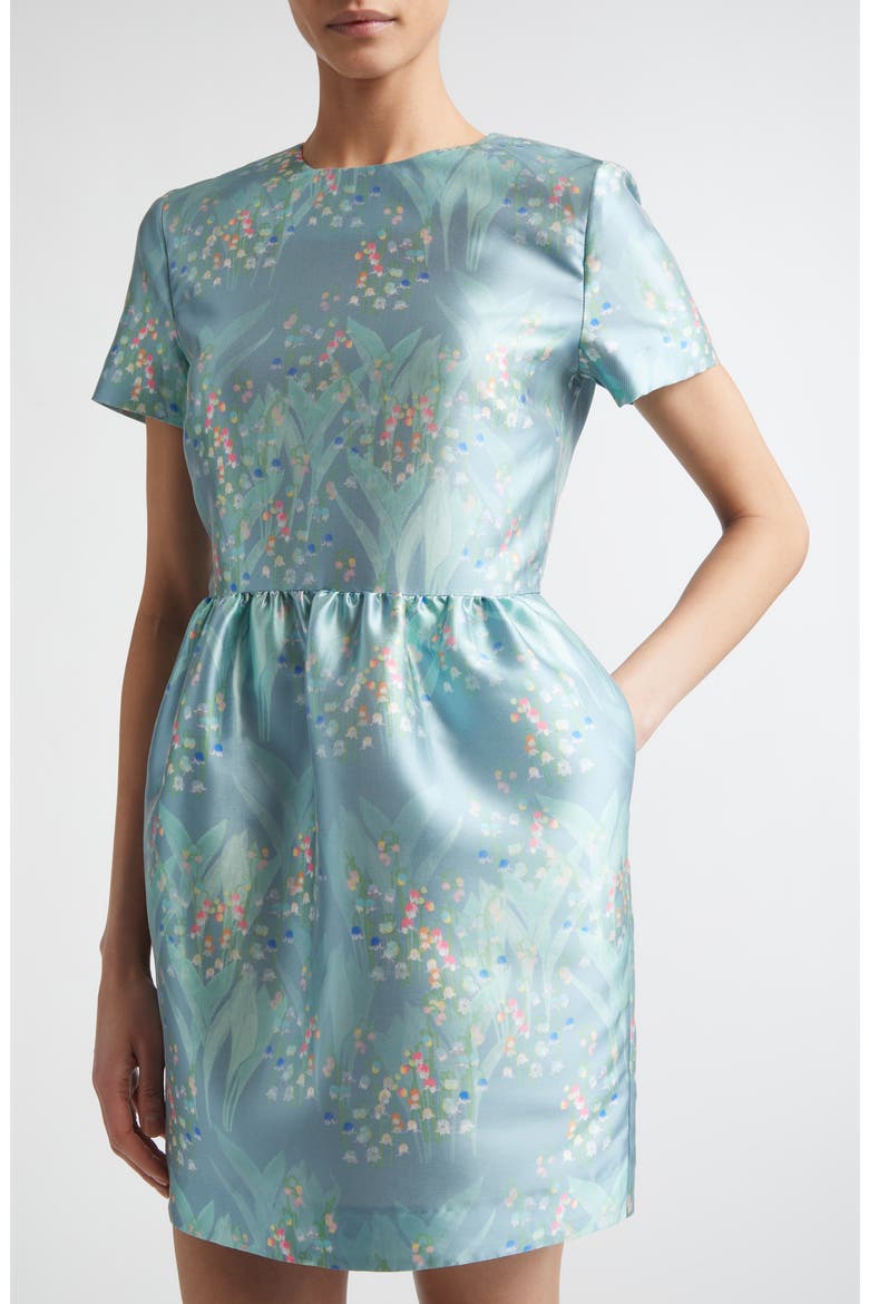 Lexi Print Satin Dress, Alternate, color, LILY OF THE VALLEY MULTICOLOR