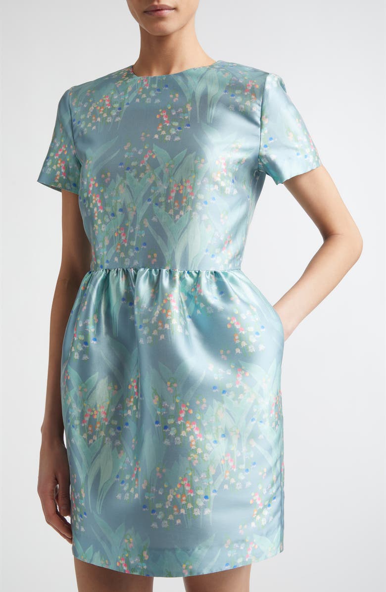 BERNADETTE Lexi Print Satin Dress, Alternate, color, Lily Of The Valley Multicolor