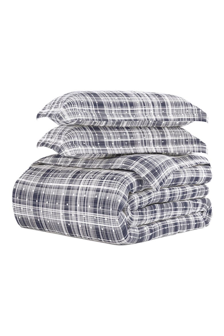 IENJOY HOME Premium Ultra Soft Polka Dot Pattern 3-Piece Duvet Cover Set, Main, color, NAVY