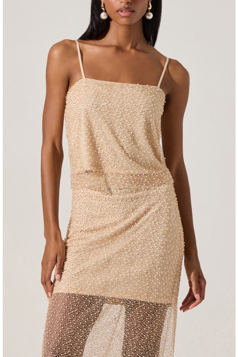 Messina Imitation Pearl Camisole, Alternate, color, CHAMPAGNE