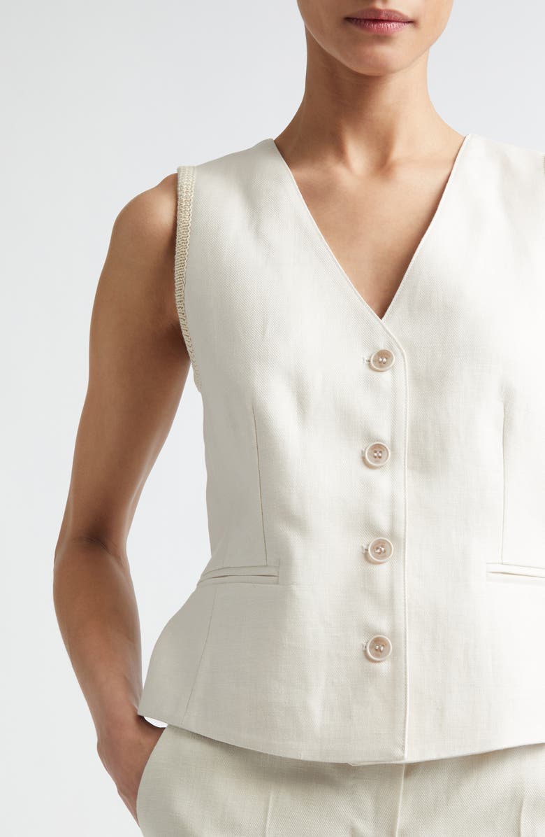 Max Mara Calibri Hybrid Flax Vest, Alternate, color, Beige