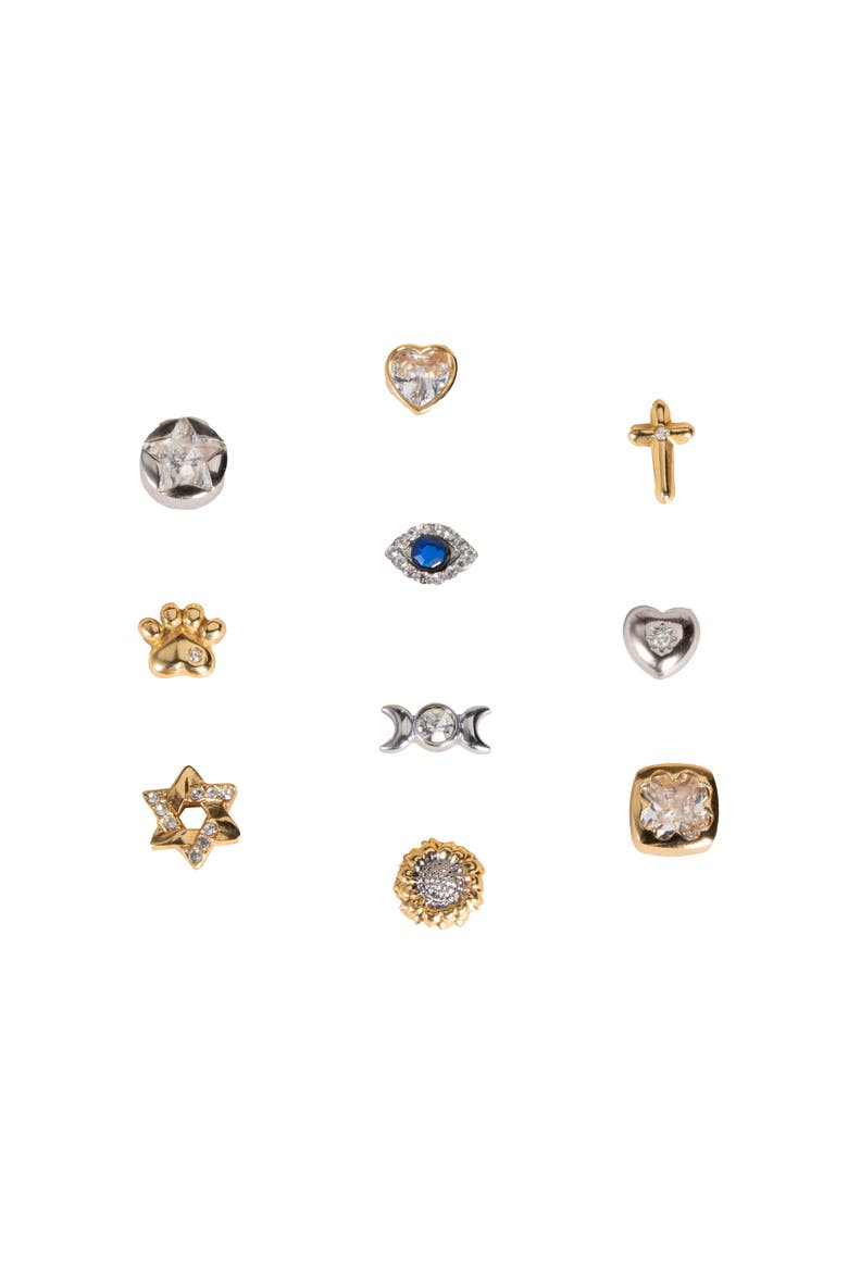 Crystal Star Mini Stud Earrings, Alternate, color, Silver