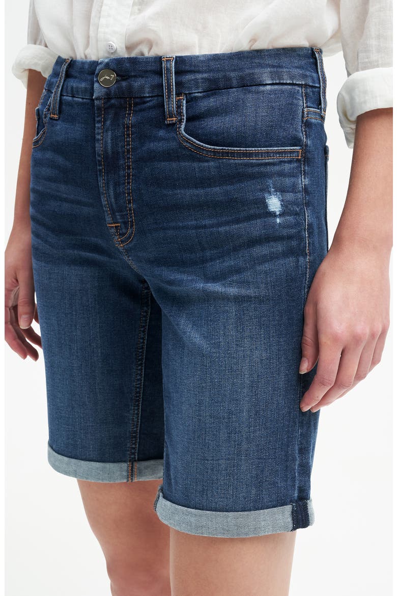 Bermuda Roll Cuff Denim Shorts, Alternate, color, LINDA