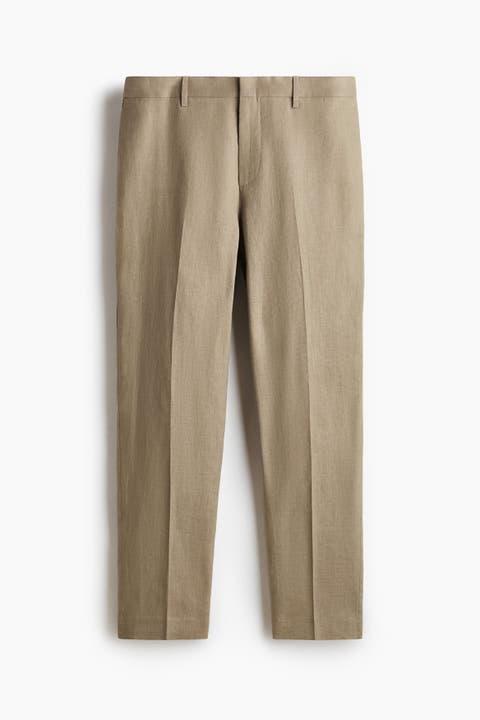 Slim Fit Linen Suit Trousers