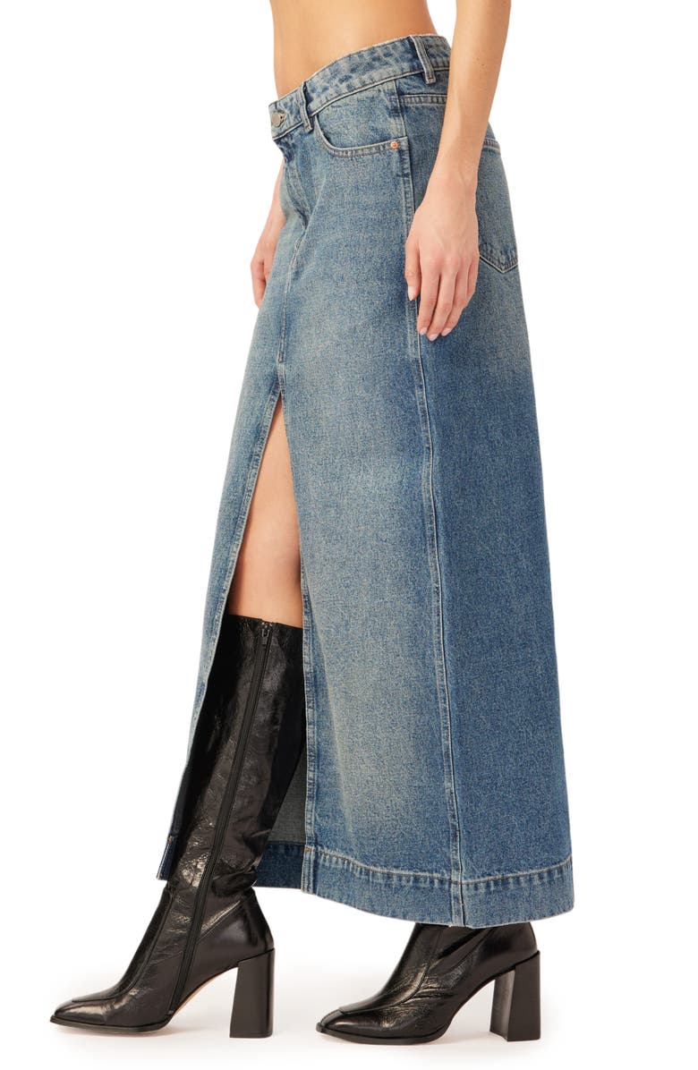 DL1961 Asra Denim Maxi Skirt, Alternate, color, Aged Mid Vintage